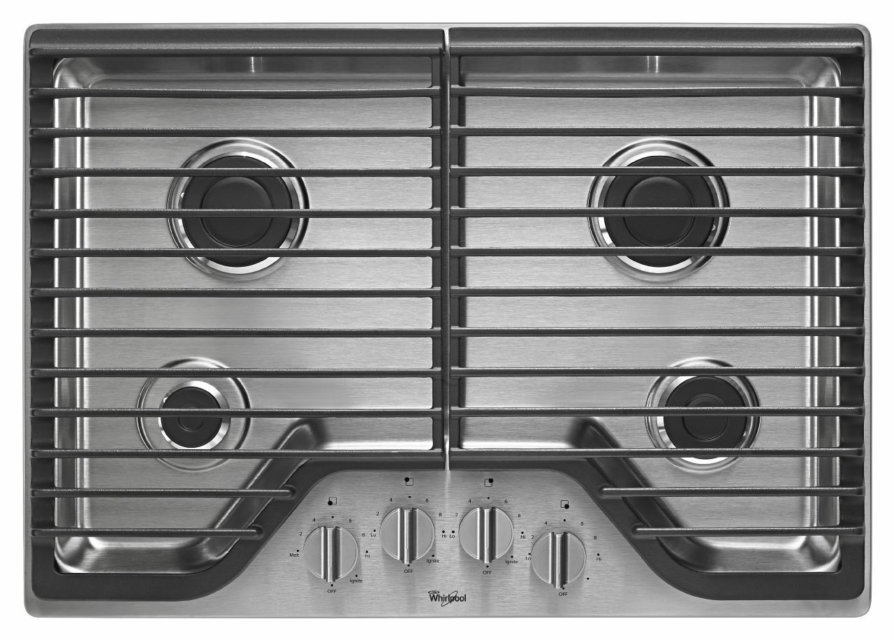 Whirlpool® 30" Gas Cooktop-Stainless Steel-WCG51US0DS