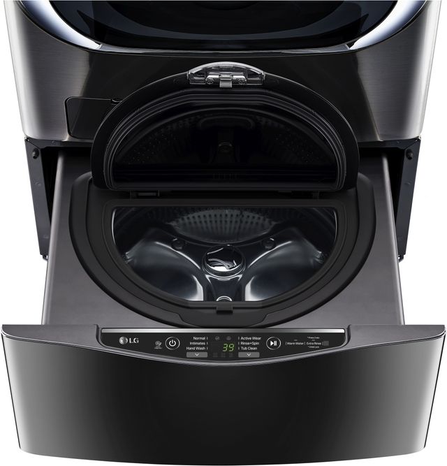 LG SideKick™ 27" Black Stainless Steel Laundry Pedestal Washer 1