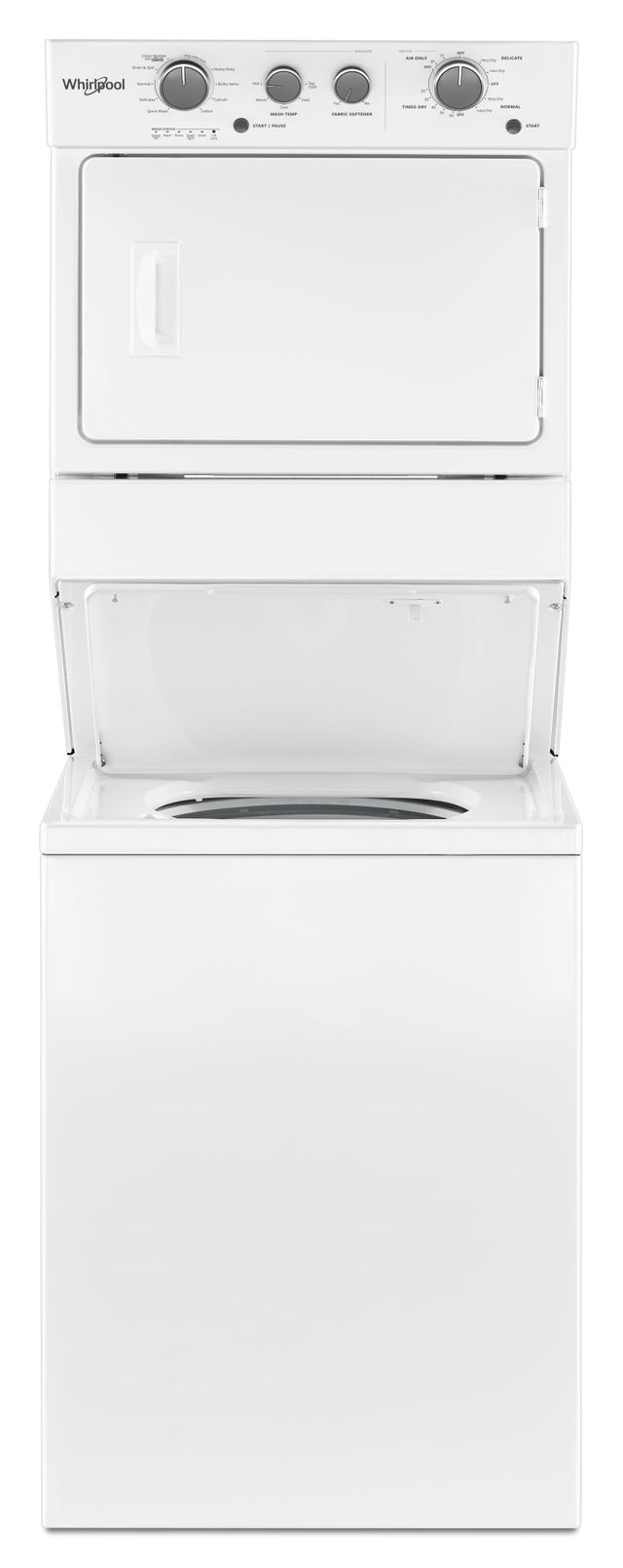 Whirlpool® 3.5 Cu. Ft. Washer, 5.9 Cu. Ft. Dryer White Electric Stacked Laundry 3