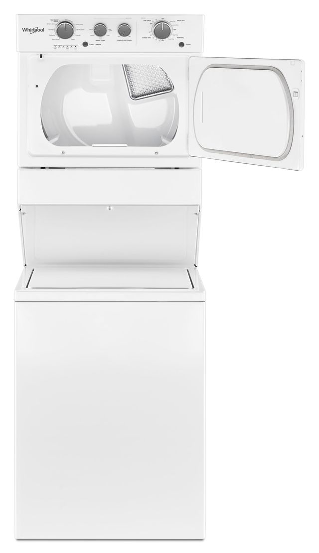 Whirlpool® 3.5 Cu. Ft. Washer, 5.9 Cu. Ft. Dryer White Electric Stacked Laundry 4