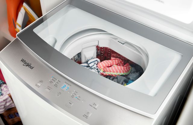 Whirlpool® 1.6 Cu. Ft. Washer, 3.4 Cu. Ft. Dryer White Electric Stacked Laundry 4