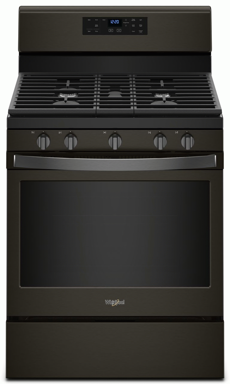 Whirlpool® 30" Free Standing Gas Range-Fingerprint Resistant Black ...