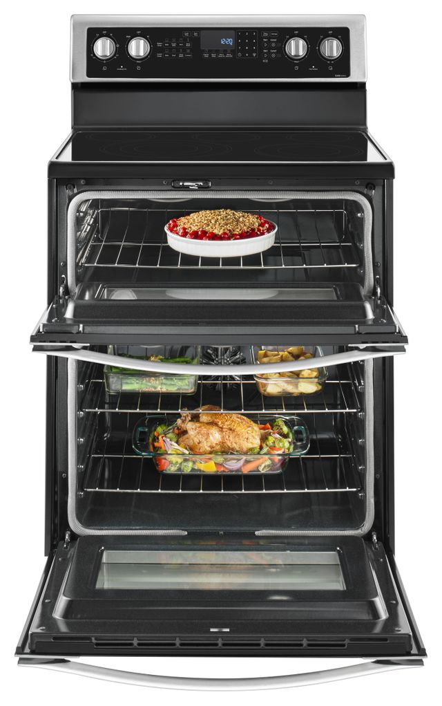 Whirlpool® 30" Stainless Steel Free Standing Double Oven Electric Range 8