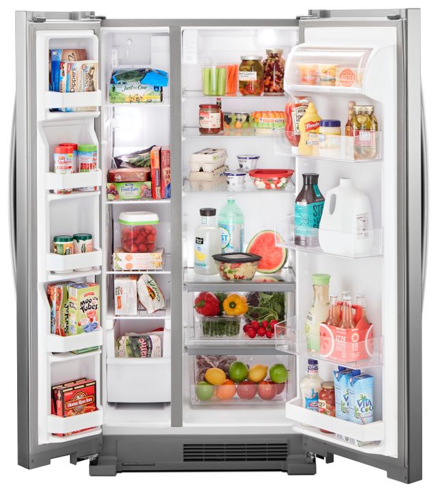 Whirlpool® 21.7 Cu. Ft. Monochromatic Stainless Steel Side-By-Side Refrigerator 18