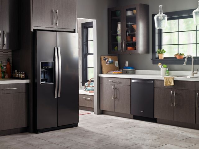 Whirlpool® 20.6 Cu. Ft. Fingerprint Resistant Black Stainless Counter Depth Side-By-Side Refrigerator 4
