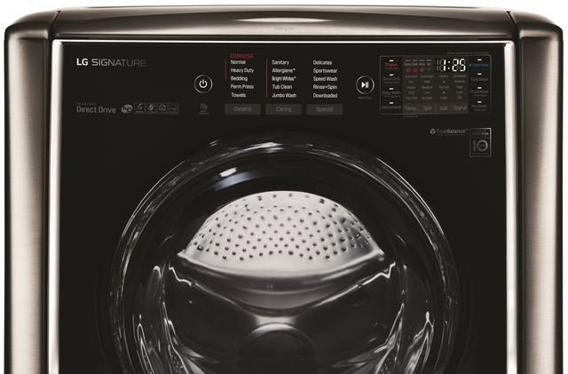 LG Signature 5.8 Cu. Ft. Black Stainless Steel Front Load Washer 5