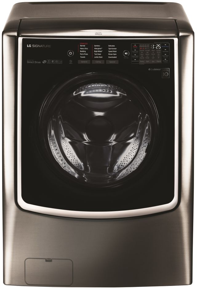 LG Signature 5.8 Cu. Ft. Black Stainless Steel Front Load Washer-0
