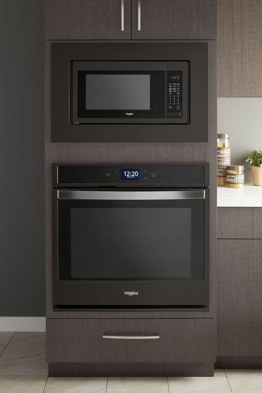 whirlpool wall oven black stainless