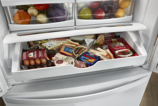 Réfrigérateur à portes françaises à profondeur de comptoir de 36 po Whirlpool® de 20,0 pi³ - Acier inoxydable noir 6