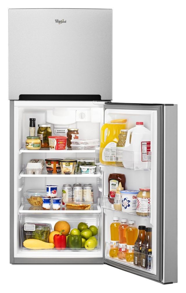 Whirlpool® 11.0 Cu. Ft. Top Freezer Refrigerator-Monochromatic Stainless Steel 2