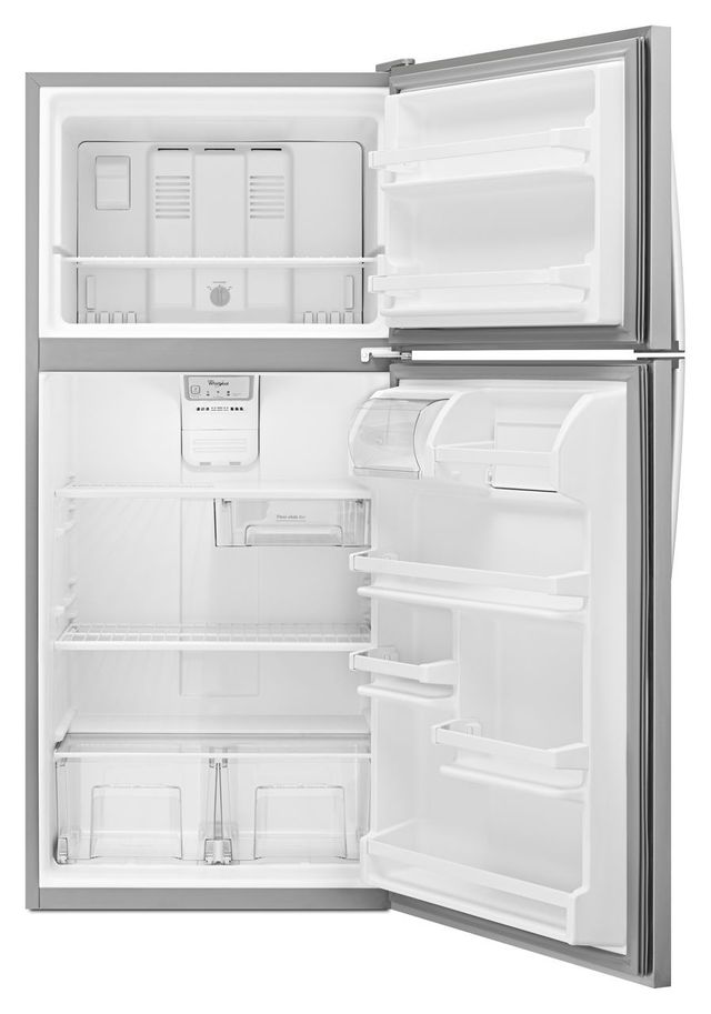 Whirlpool® 18.2 Cu. Ft. Monochromatic Stainless Steel Top Freezer Refrigerator 20