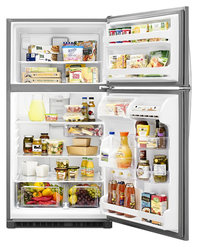 Whirlpool® 20.5 Cu. Ft. Monochromatic Stainless Steel Top Freezer Refrigerator 34