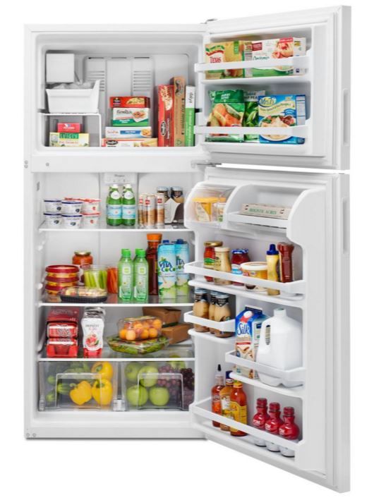 Whirlpool® 18.2 Cu. Ft. Stainless Steel Top Freezer Refrigerator-WRT348FMES-1