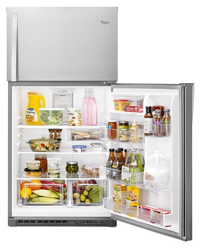 Whirlpool® 33 in. 21.3 Cu. Ft. Monochromatic Stainless Steel Top Freezer Refrigerator-1