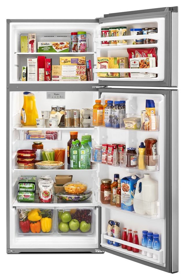 Whirlpool® 17.6 Cu. Ft. Stainless Steel Top Freezer Refrigerator 2