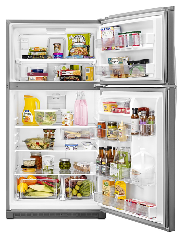 Whirlpool® 21.3 Cu. Ft. Monochromatic Stainless Steel Top Freezer Refrigerator 1