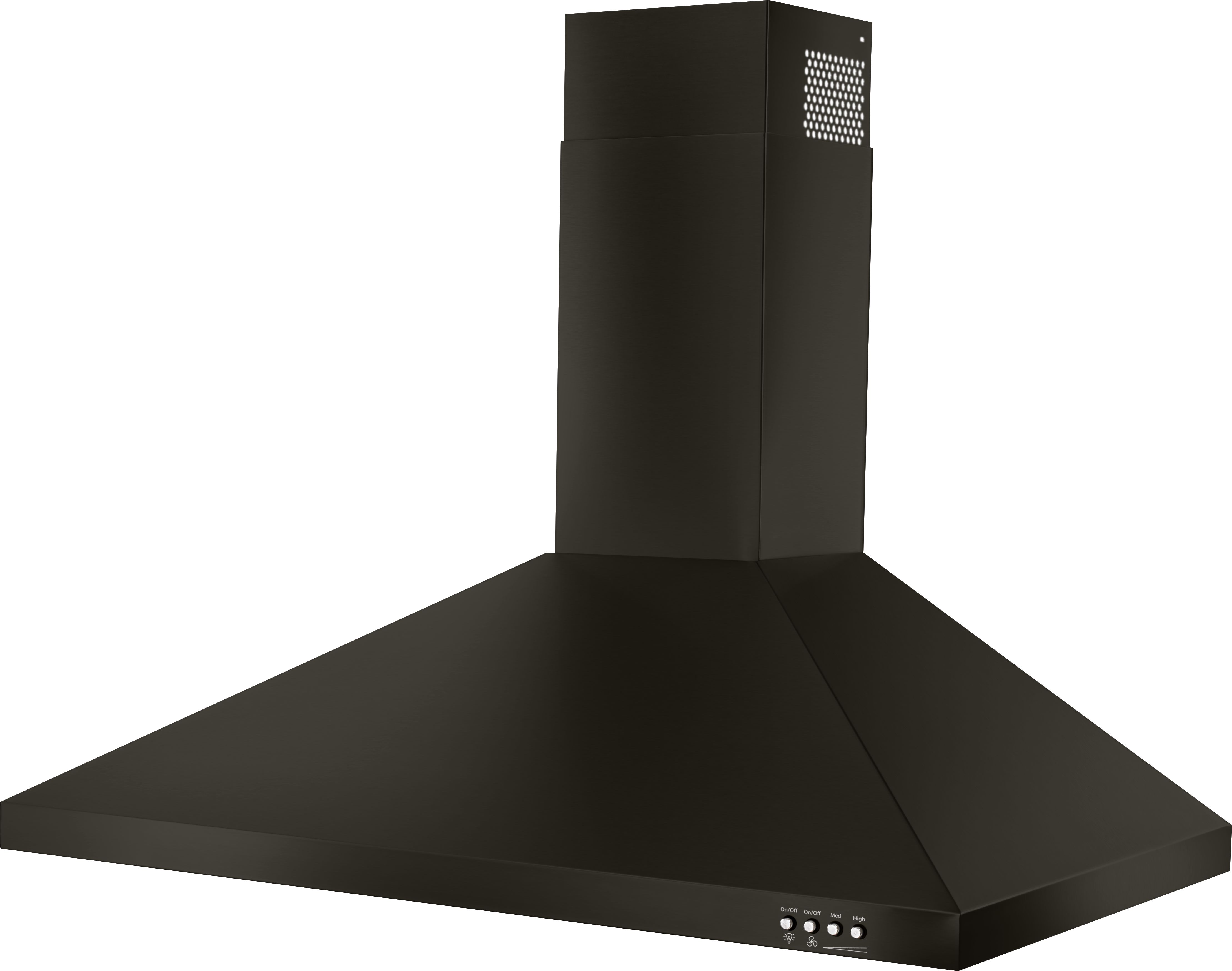 black canopy range hood