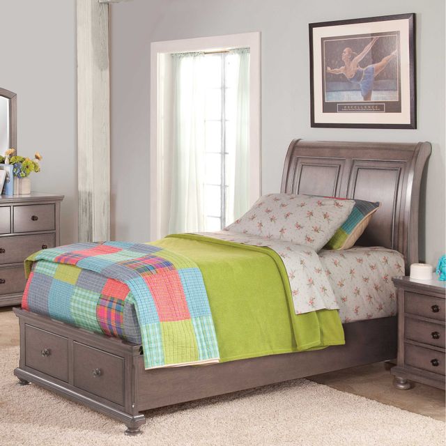 New Classic® Home Furnishings Allegra Pewter Youth Full Footboard And Slats-1