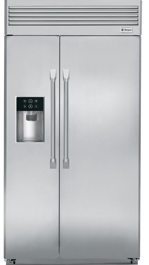GE® Monogram® 25 Cu. Ft. Built-In Side-by-Side Refrigerator-Stainless Steel