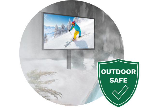 Outdoor safe TV in the snow