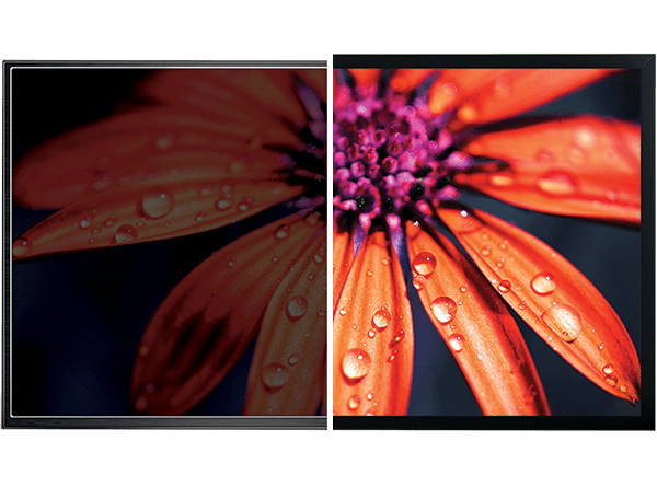 TV picture comparison, Indoor viewing versus Seura Outdoor viewing