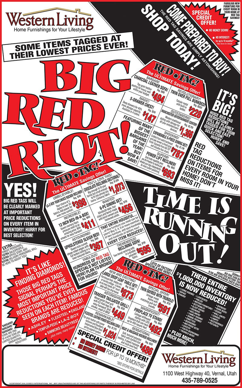 Big Red Riot Sale | Western Living | Furniture and Mattresses in Vernal, UT