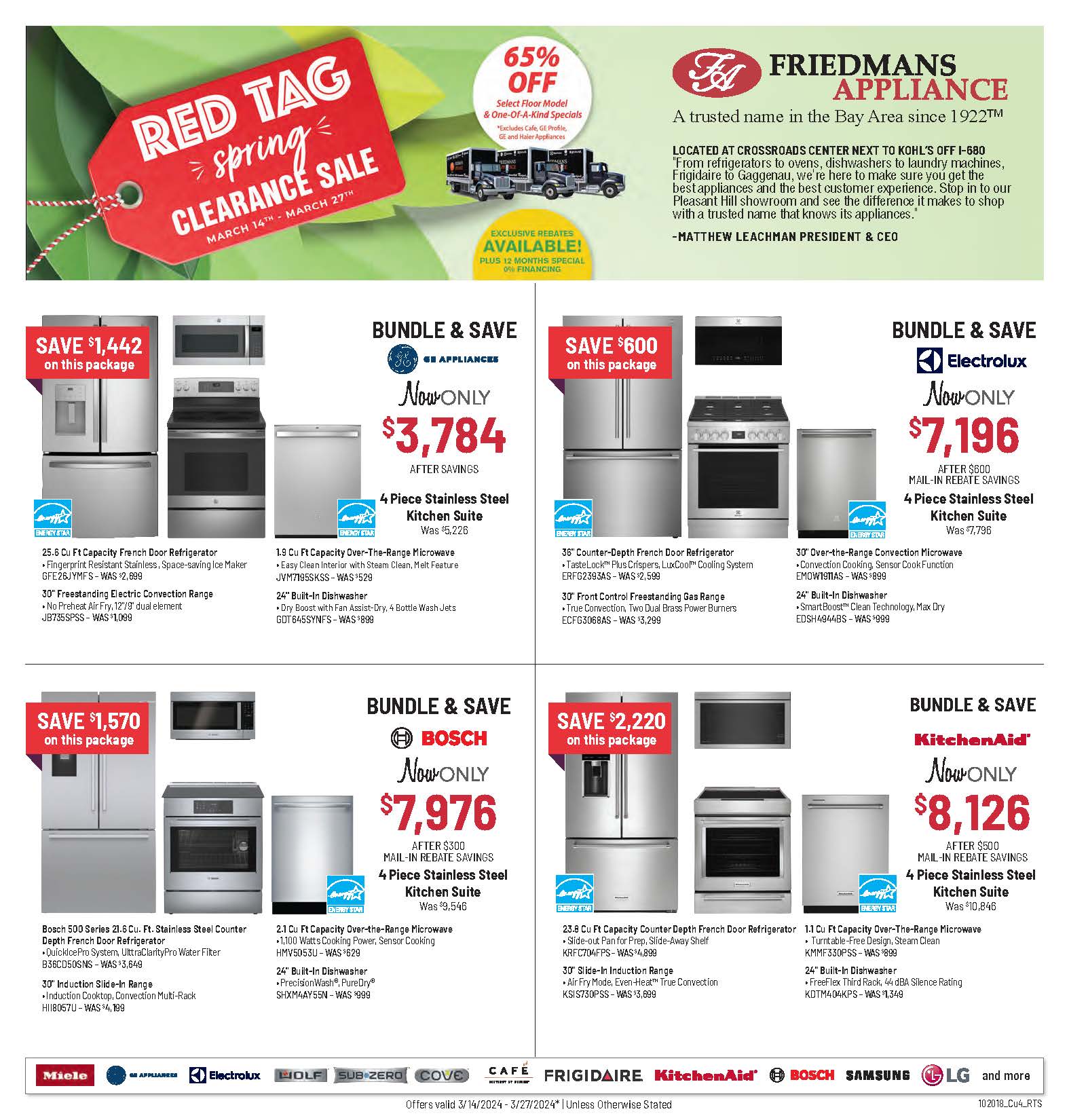 Red Tag Clearance Sale | Friedmans Appliance | Bay Area | Concord, CA