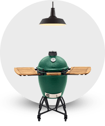 Green Big Egg grill for outdoor cooking category