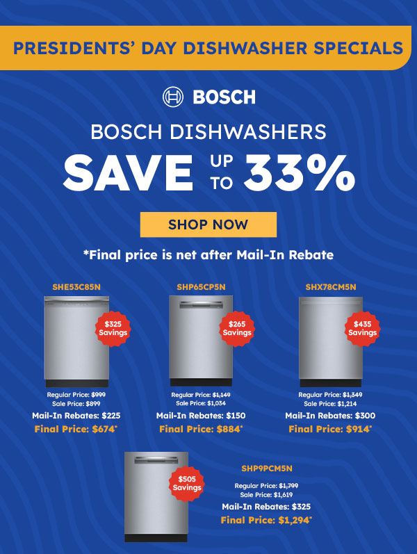 Bosch best sale dishwasher specials