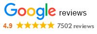Google Reviews - 4.9 Stars, 7502 Reviews