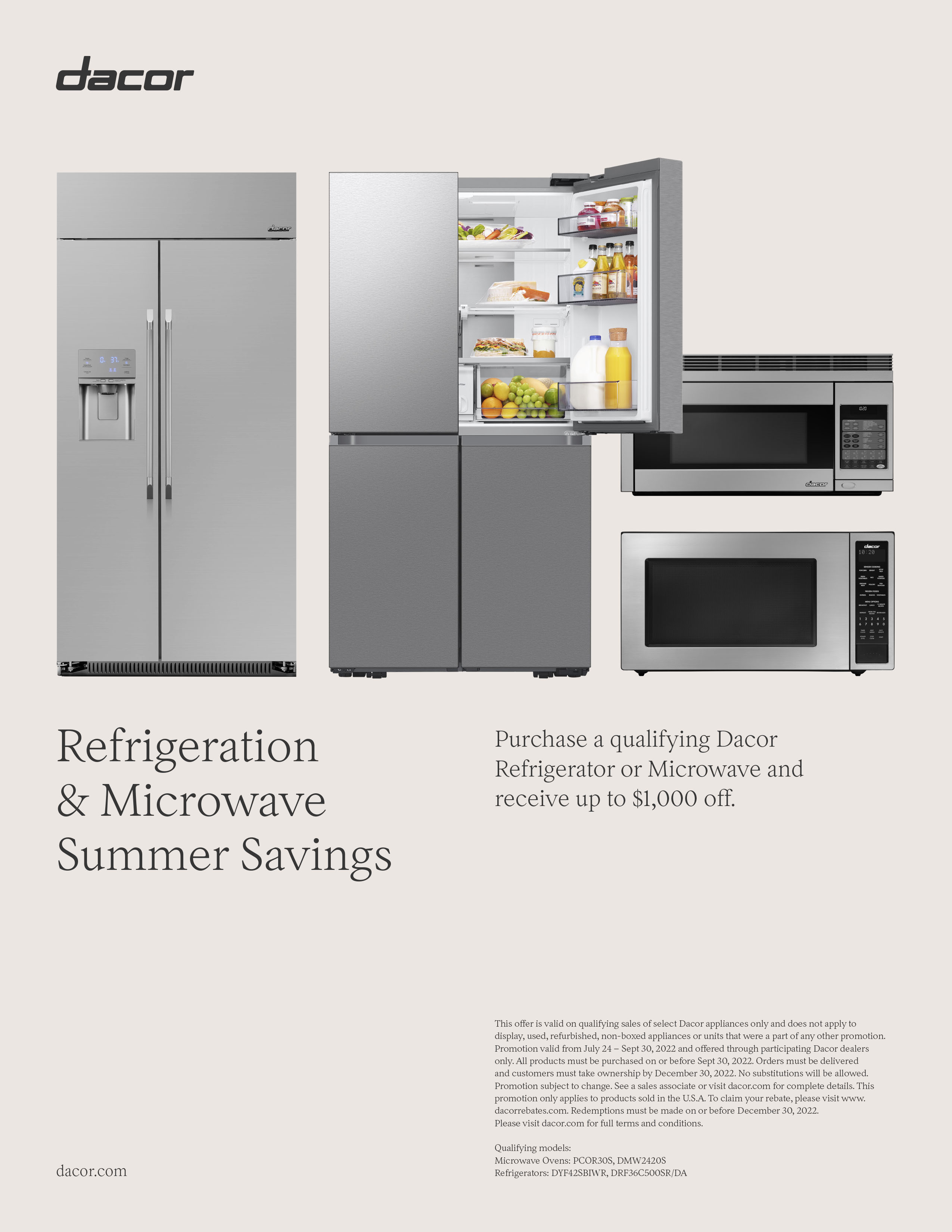 Dacor Summer Sales Current Ad