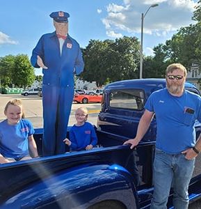 Blue Truck & Family